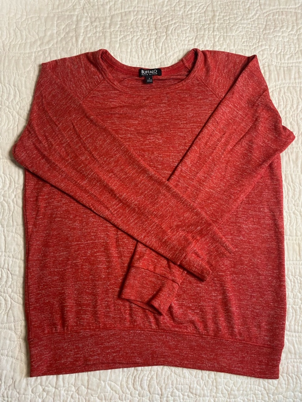 Buffalo David Bitton Men's Heathered Red Crewneck Sweater